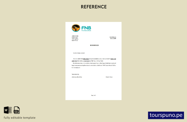 lista para imprimir plantilla de referencia de cierre de FNB de Sudáfrica